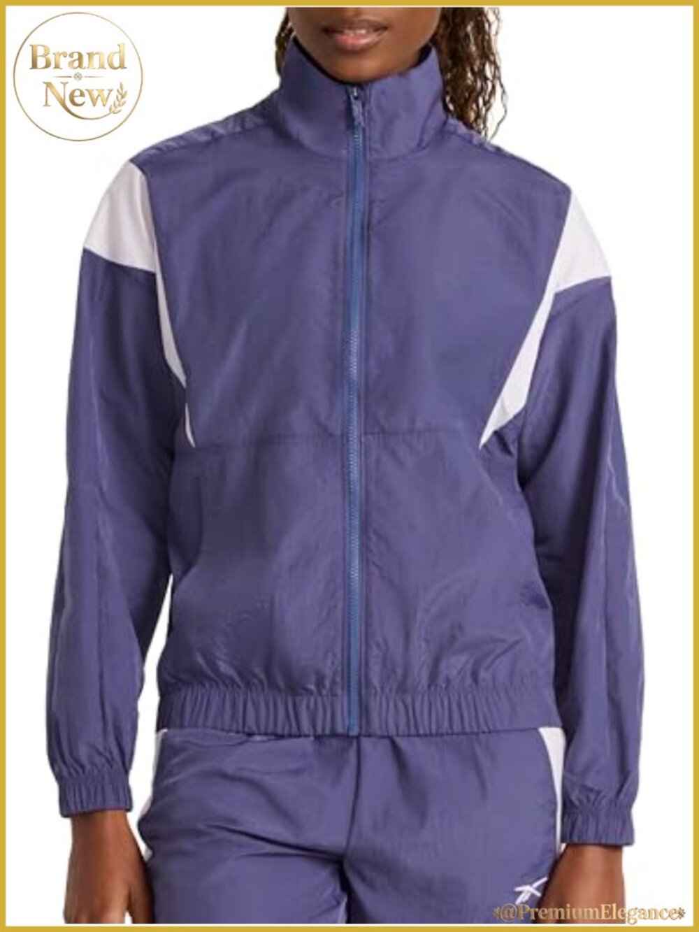 Reebok Women's Lightweight Woven Track Jacket Nylon Full Zip